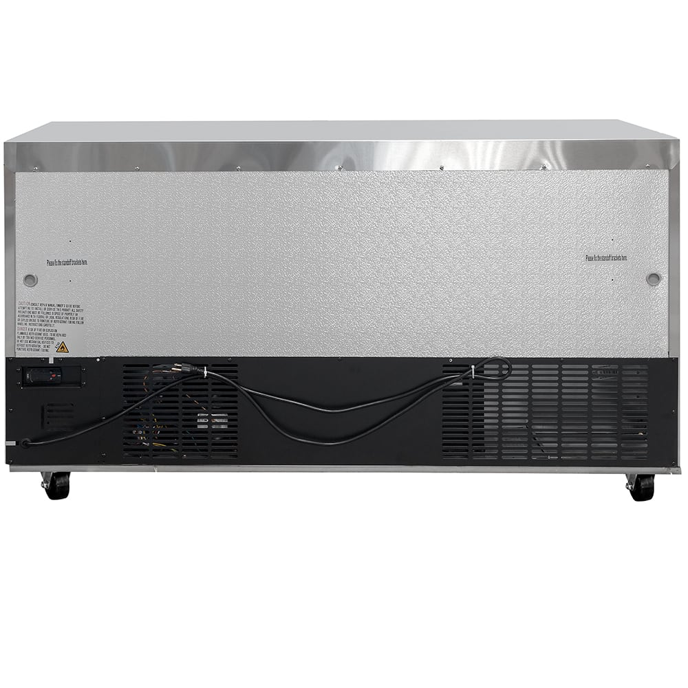 MoTak 60″ Commercial Undercounter Refrigerator – 2 Door Stainless Steel, NSF