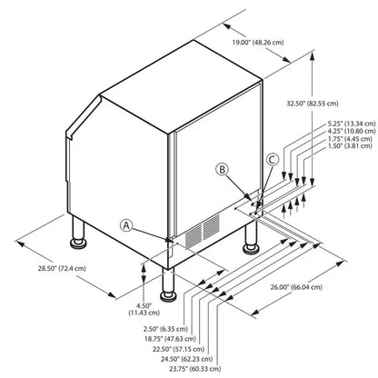 Manitowoc NEO Series 190 lb/Day Undercounter Ice Maker – Integrated Filtration, Energy-Efficient R290 Refrigerant