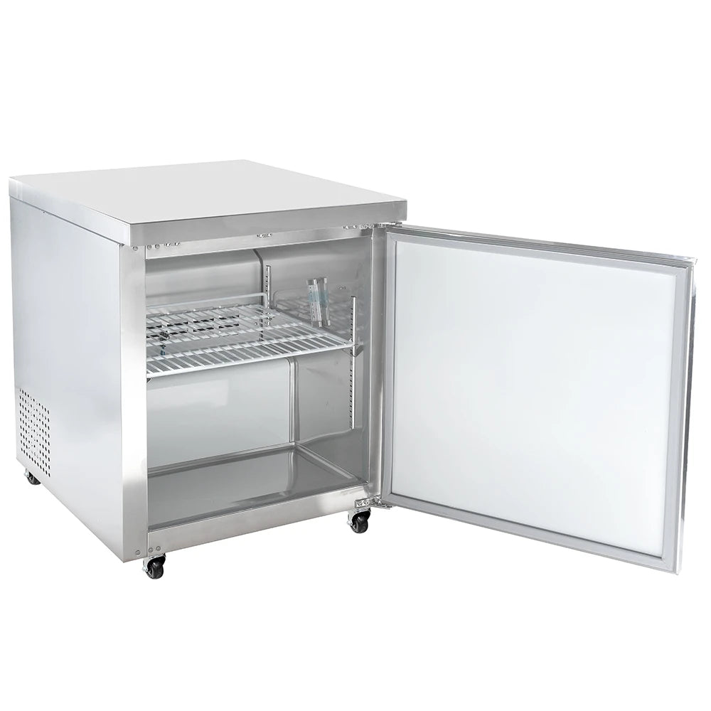 MoTak 28x27″ Commercial Undercounter Refrigerator – 1 Door Stainless Steel, NSF