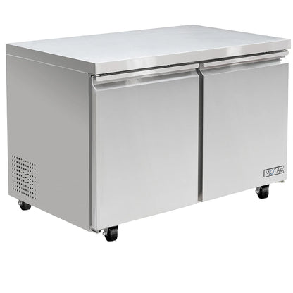 MoTak 48x47″ Commercial Undercounter Refrigerator – 2 Door Stainless Steel, NSF