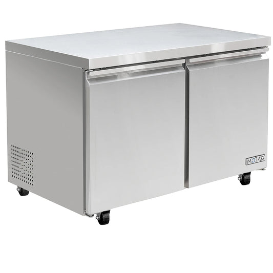 MoTak 48x47″ Commercial Undercounter Refrigerator – 2 Door Stainless Steel, NSF