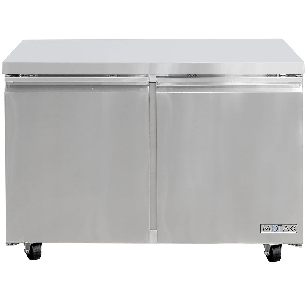 MoTak 48x47″ Commercial Undercounter Refrigerator – 2 Door Stainless Steel, NSF