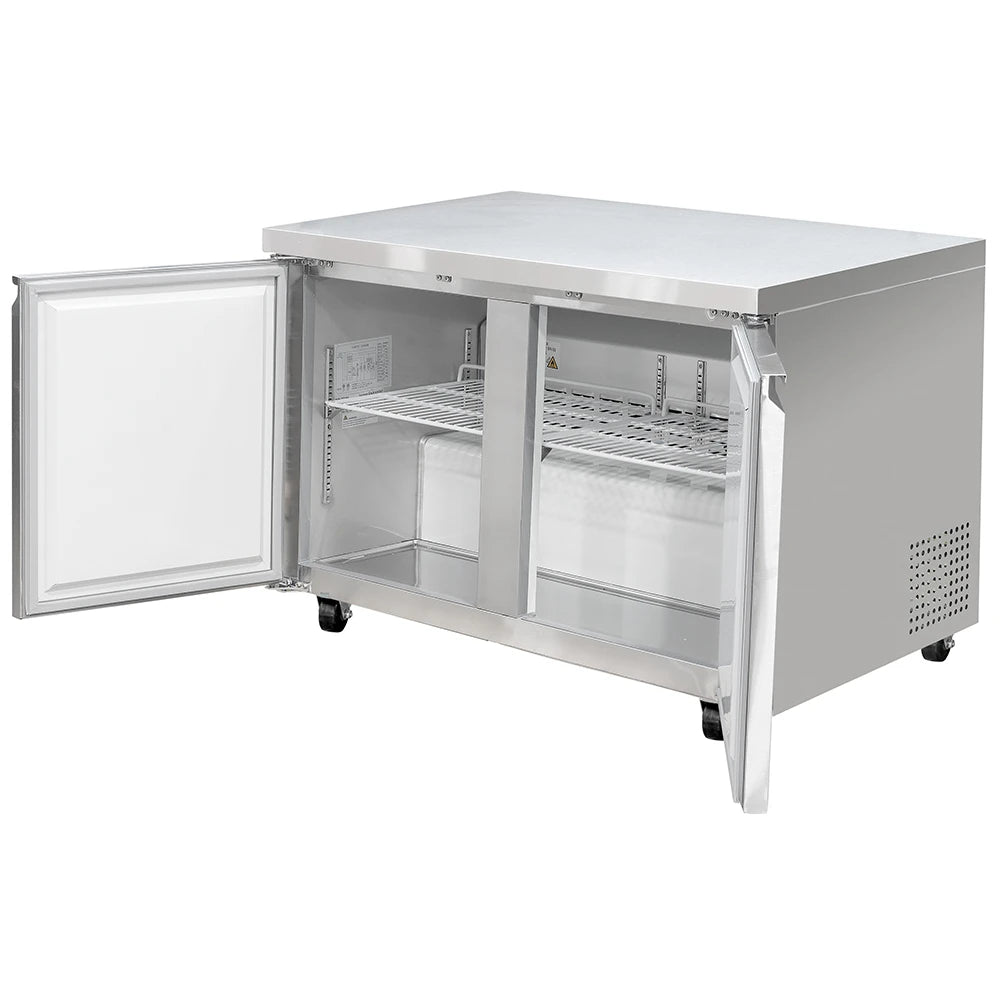 MoTak 48x47″ Commercial Undercounter Refrigerator – 2 Door Stainless Steel, NSF