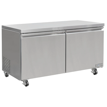 MoTak 60″ Commercial Undercounter Refrigerator – 2 Door Stainless Steel, NSF