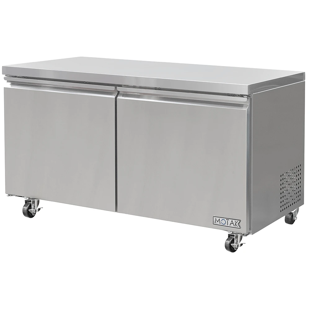 MoTak 60″ Commercial Undercounter Refrigerator – 2 Door Stainless Steel, NSF