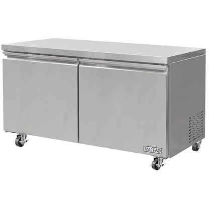 MoTak 60″ Commercial Undercounter Refrigerator – 2 Door Stainless Steel, NSF