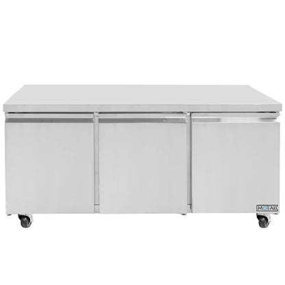 MoTak 72″ Commercial Undercounter Refrigerator – 3 Door Stainless Steel, NSF
